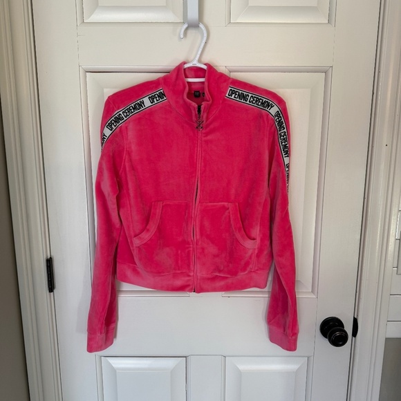 Opening Ceremony Velour Cropped Jacket Pink 45148 - Picture 6 of 15